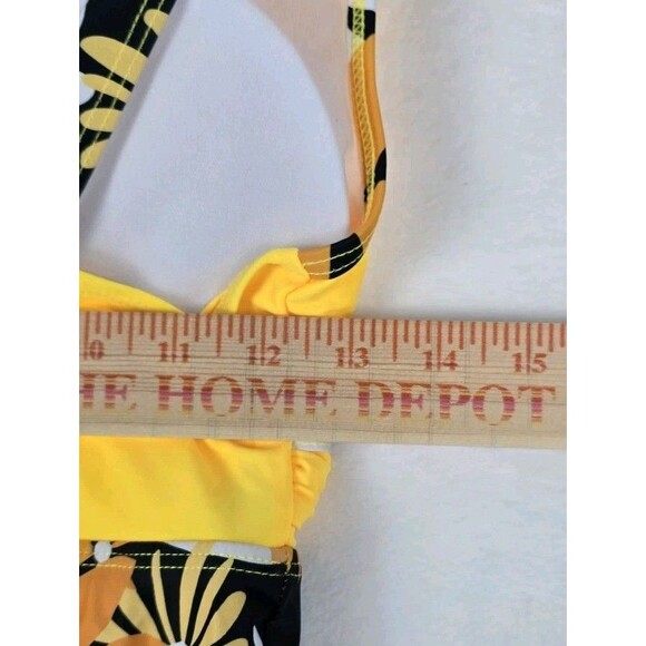 Yellow Floral Two-Piece Tankini Bikini Swimsuit Women Small Dress Set - Picture 8 of 9